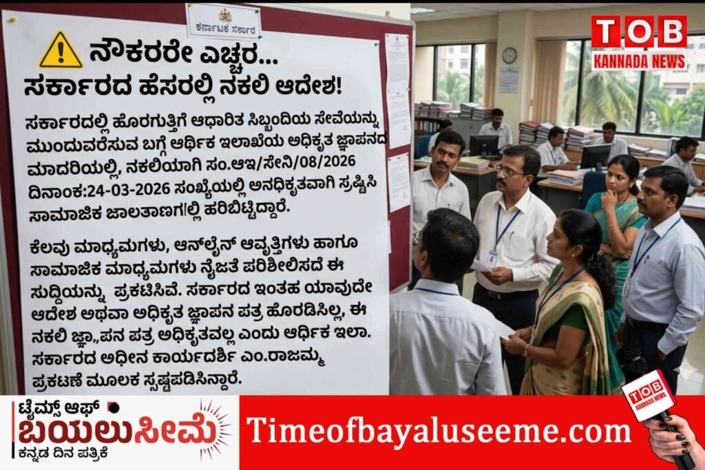 ನೌಕರರೇ ಎಚ್ಚರ…ಸರ್ಕಾರದ ಹೆಸರಲ್ಲಿ ನಕಲಿ ಆದೇಶ !