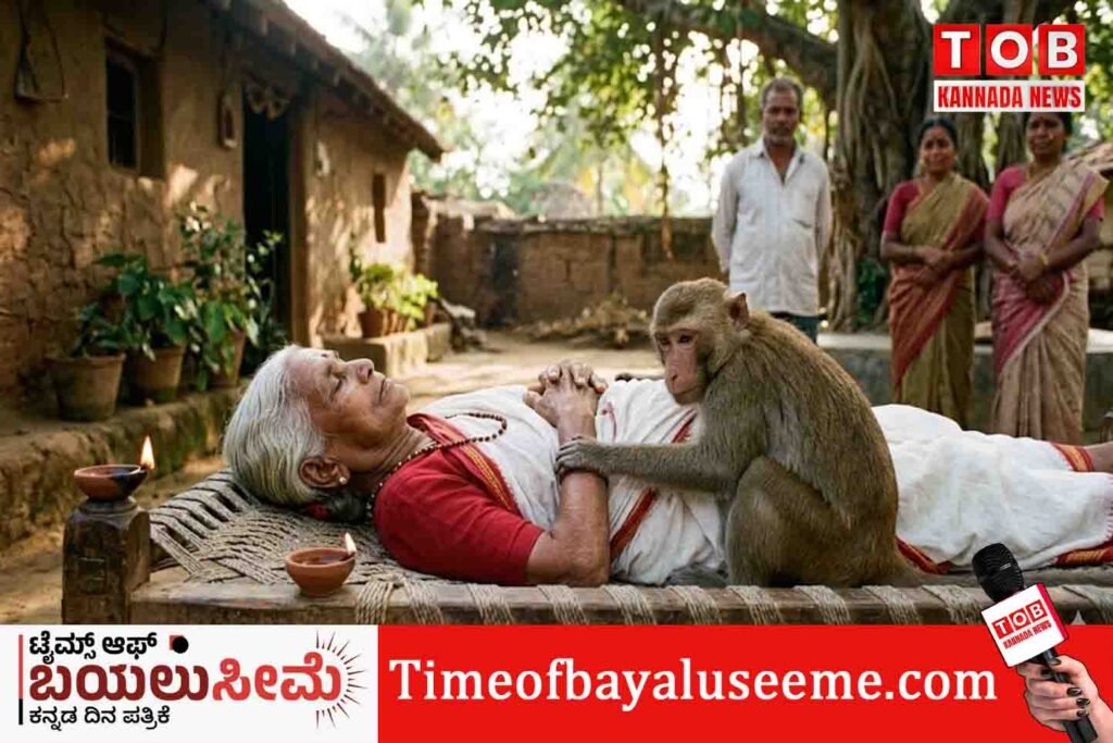 ಮನುಷ್ಯತ್ವ ಮೆರೆದ ಮಂಗ: ಆಹಾರ ಹಾಕುತ್ತಿದ್ದ ವೃದ್ದೆಯ ಶವ ತಬ್ಬಿಕೊಂಡು ಮರುಗಿದ ಮನಕಲಕುವ ಘಟನೆ