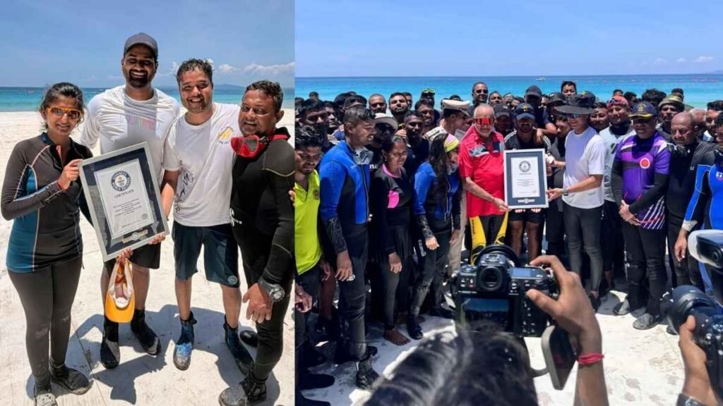 sharath-ashok-underwater-indian-flag-guinness-record
